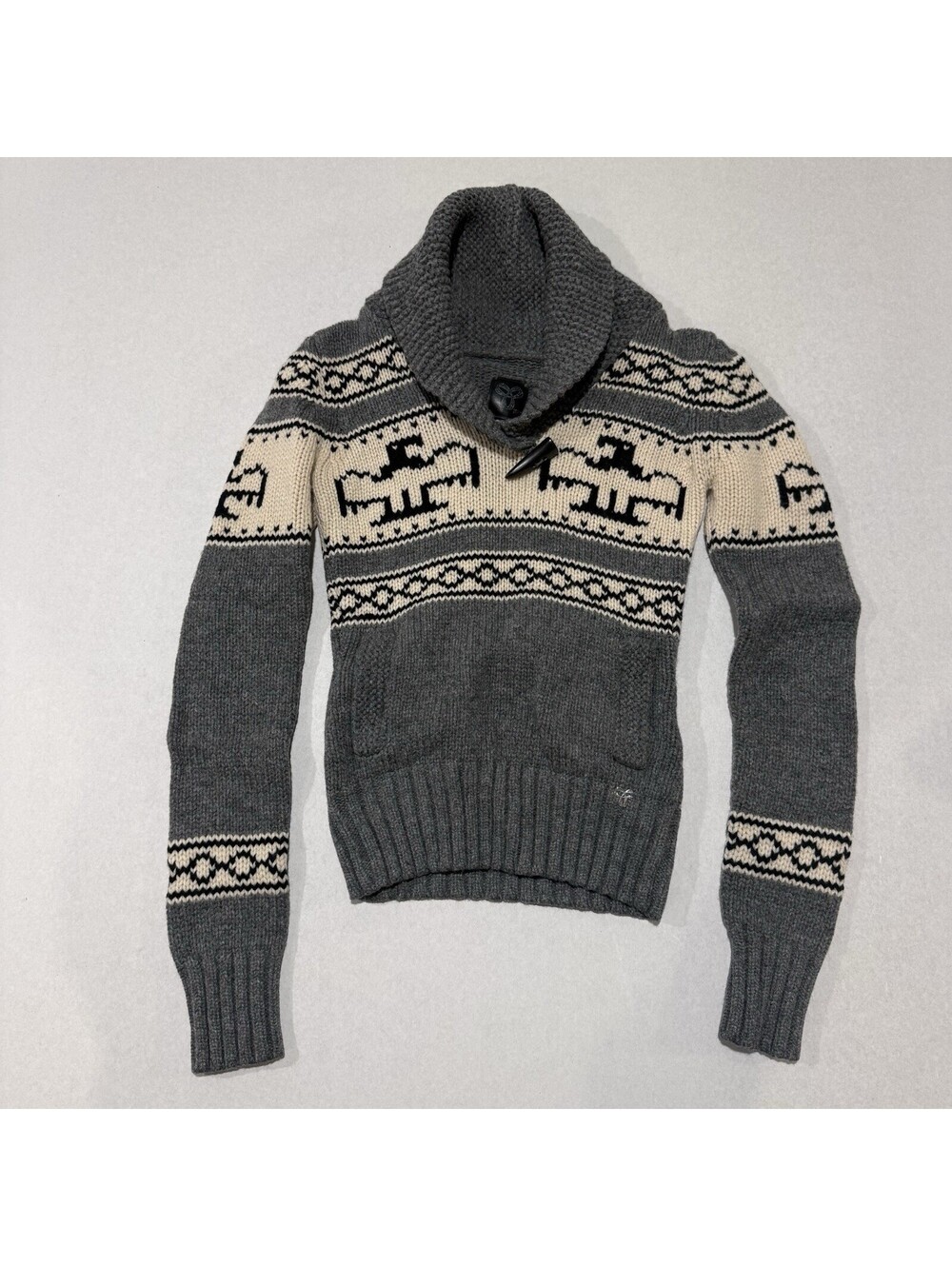 TNA Aritzia Sea To Sky Lambswool Sweater XXS Pullover Cowichan Thunderbird Women